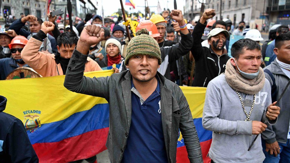 Protesters in Ecuador hit the streets over the rise in cost of living