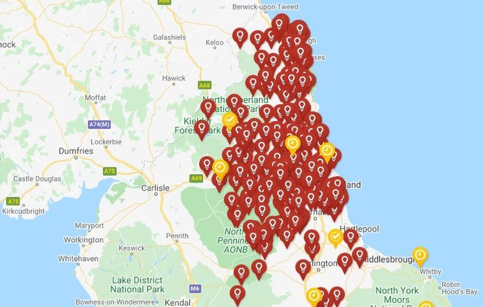 Northern Powergrid power cut map