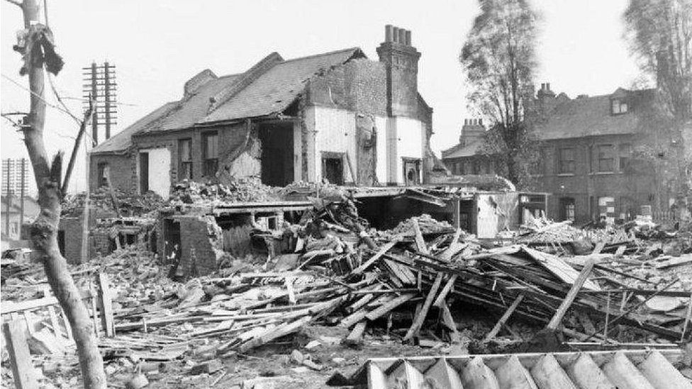Wrecked homes in Hither Green