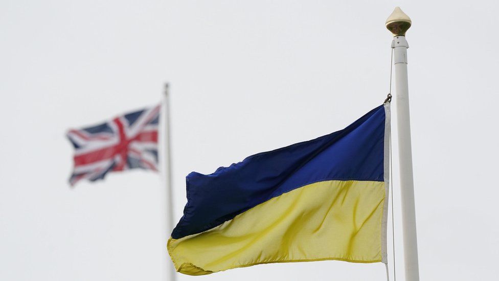 UK and Ukraine flags