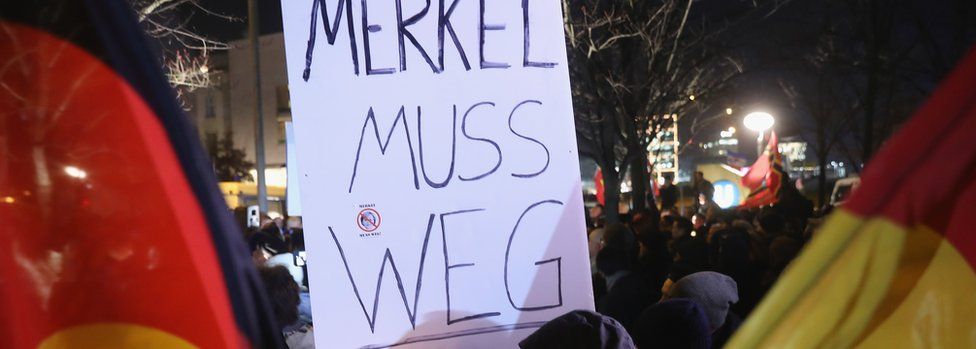 A placard held by AfD supporters in Berlin in December 2016