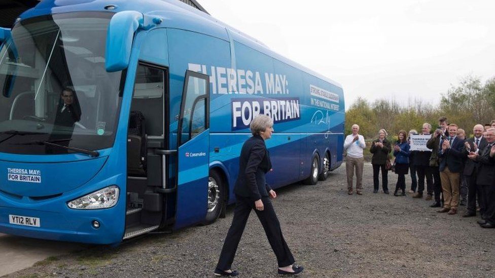 Theresa May and her battle bus