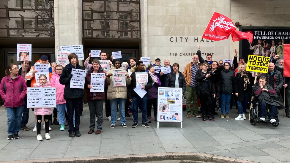 Families protest over end to SEND school transport