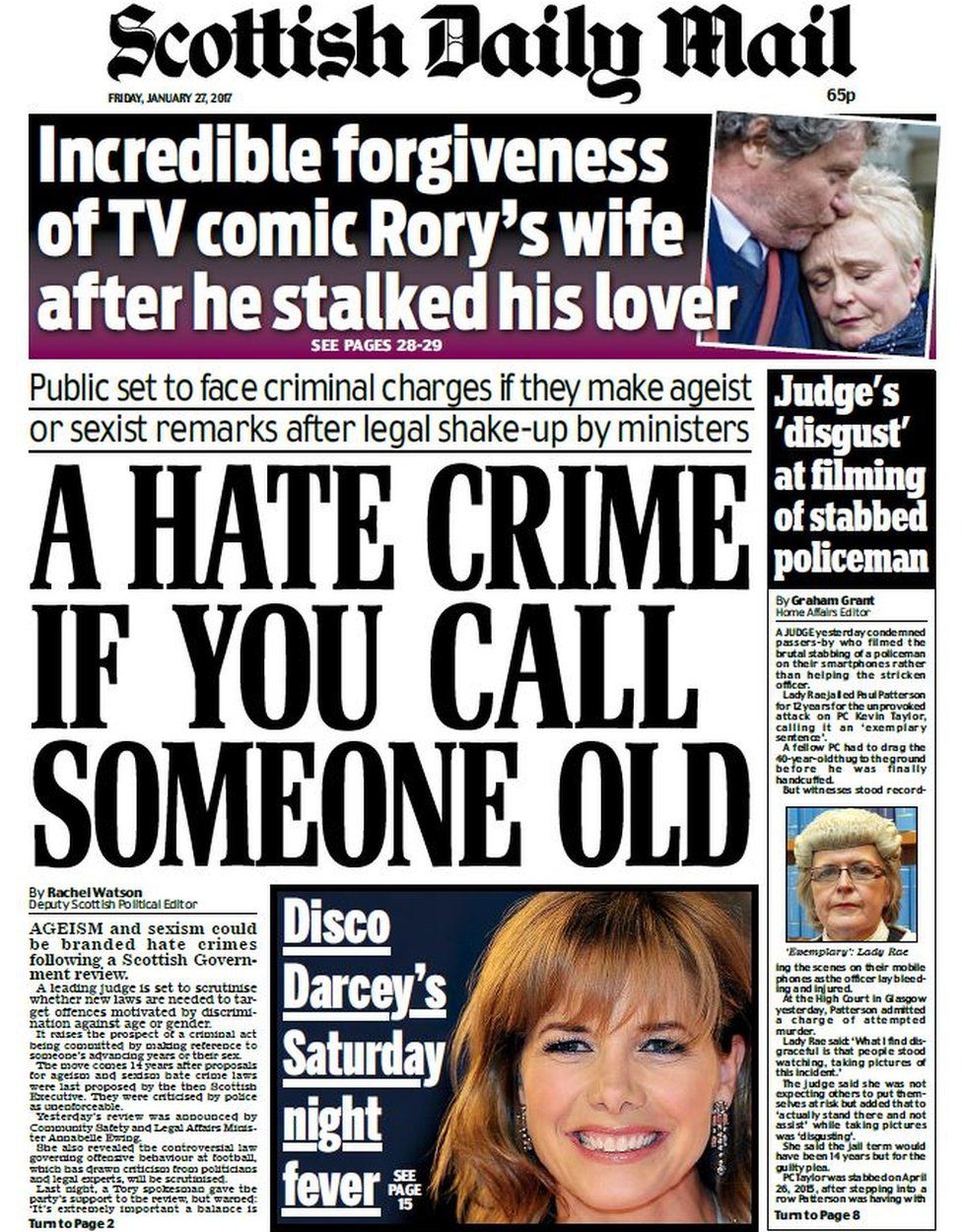 Scotlands Papers Police Crisis And Hate Crime Shake Up Bbc News