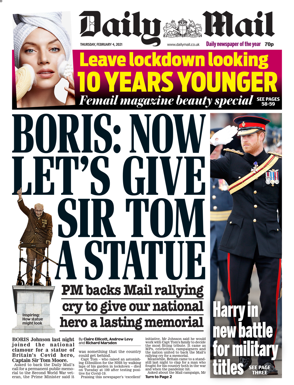 Daily Mail front page