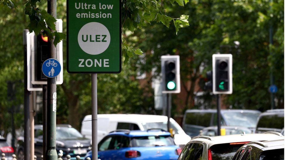 ULEZ sign and traffic