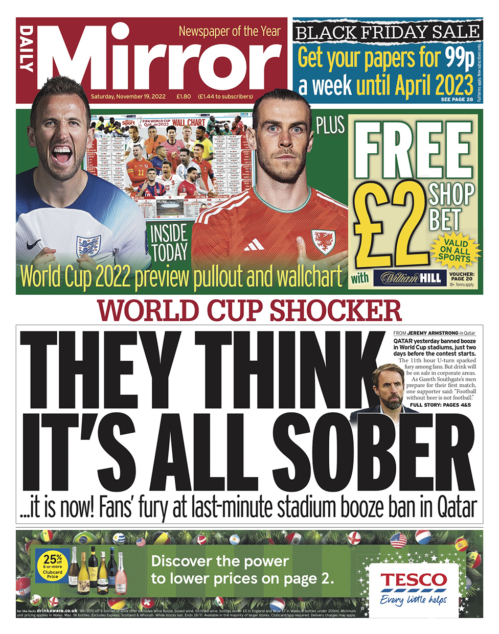 The Daily Mirror front page