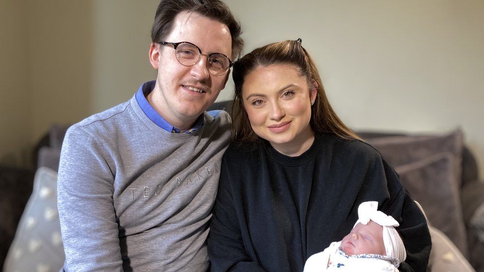 Josh and Lauryn Vartan with baby Florence