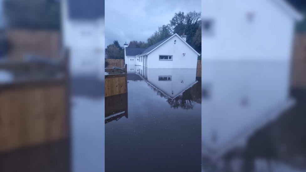 Kevin MacAuley's home during the floods