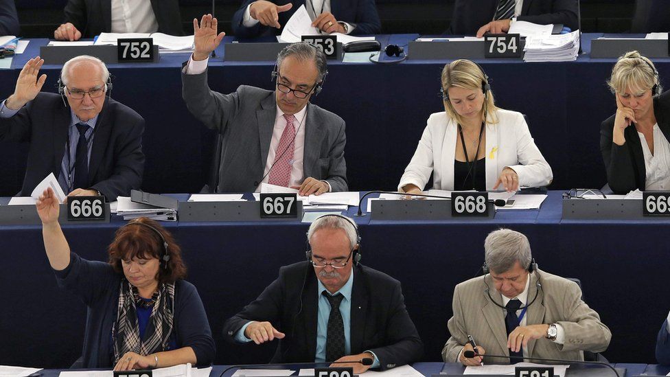 MEPs voting in Strasbourg - file pic