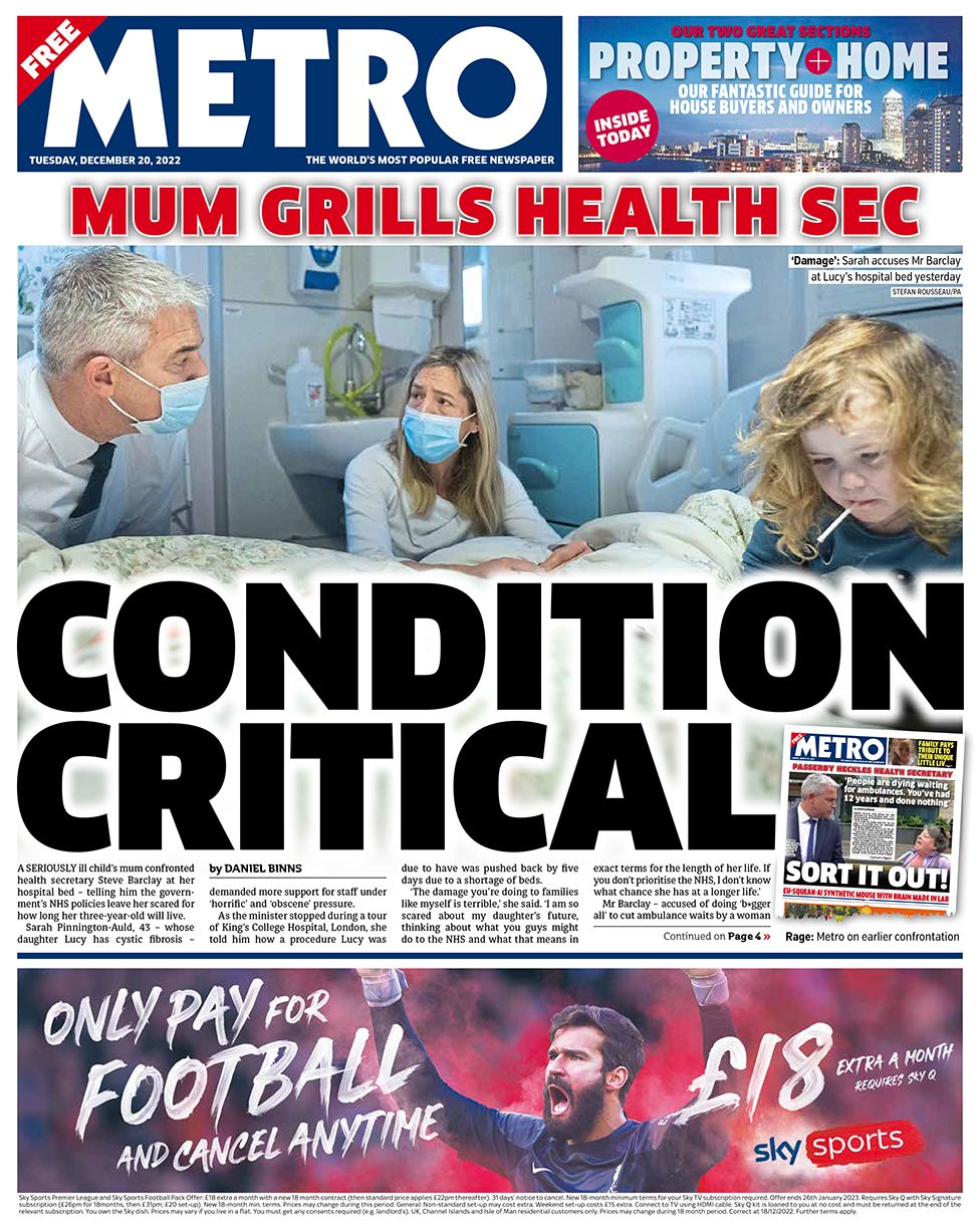 Newspaper headlines: 'Ambulance strike threatens lives' and 'call a taxi' -  BBC News