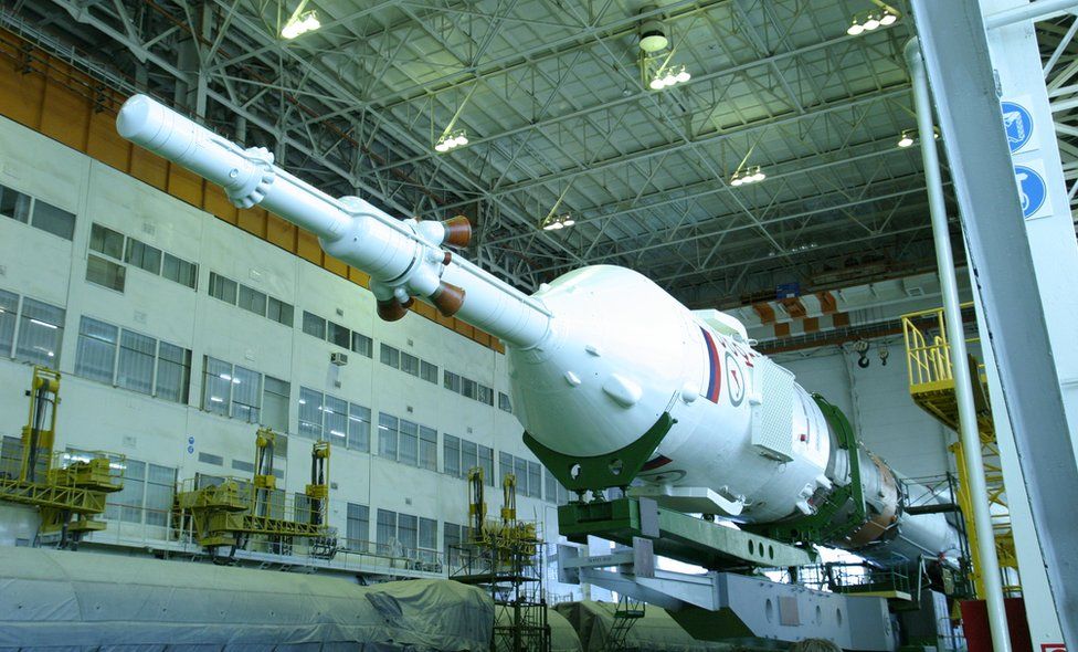 Soyuz rocket and crew module