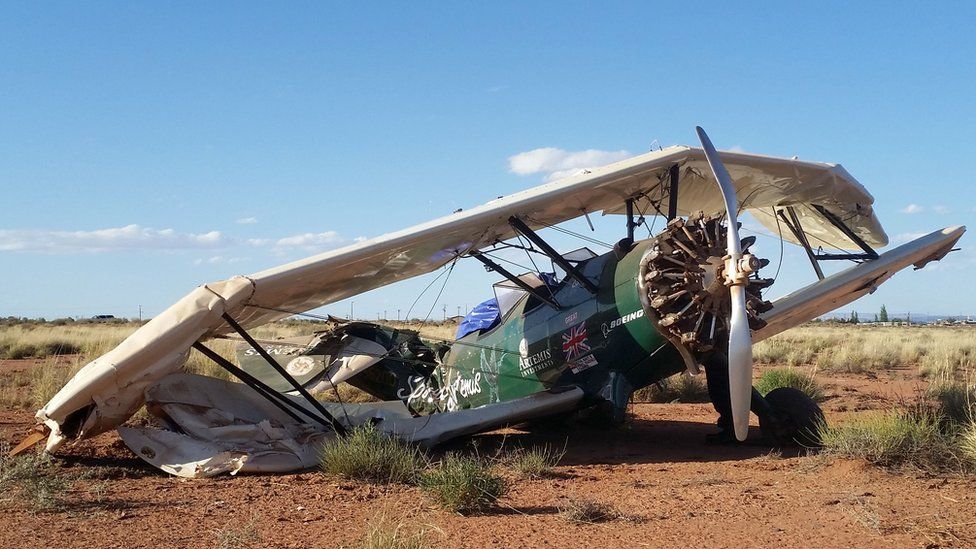Tracey Curtis-Taylor's crashed 1942 Boeing Stearman Spirit of Artemis aircraft