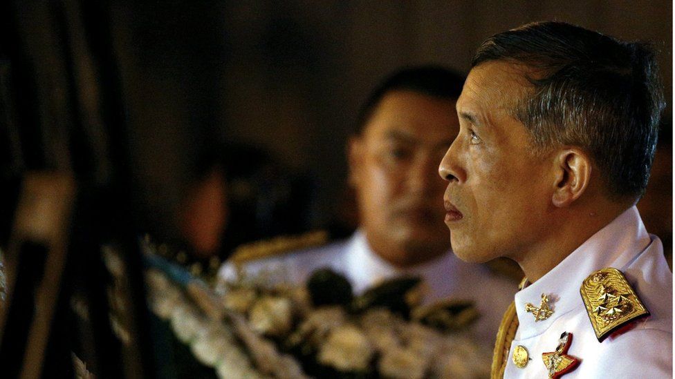 Thailand's Crown Prince Maha Vajiralongkorn attends an event commemorating the death of his father, at the Royal Plaza in Bangkok, Thailand, 23 October 2016.