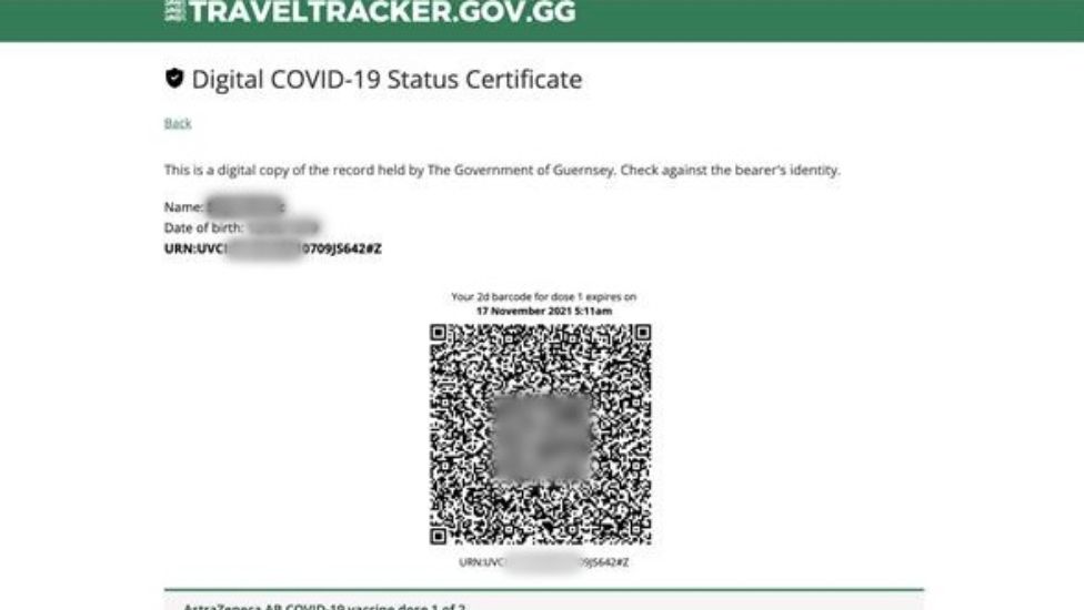 Цифровой сертификат вакцинации Гернси QR-код