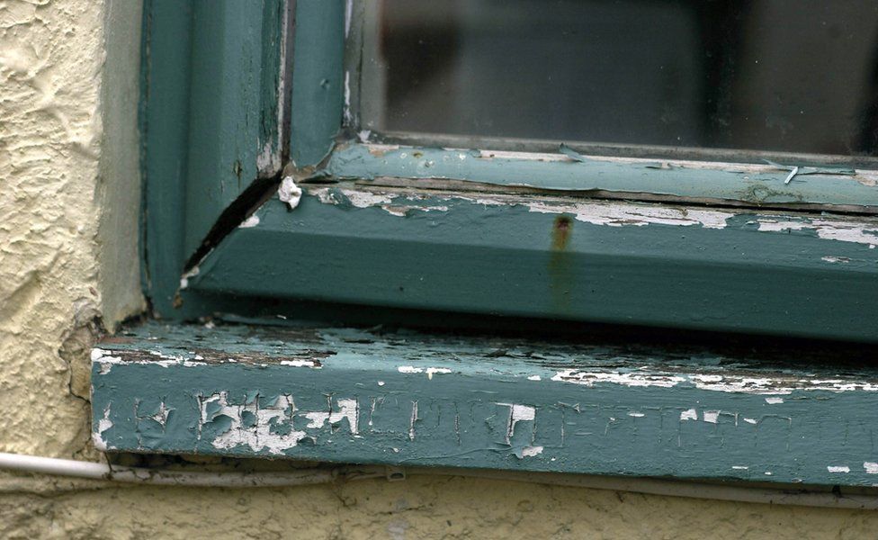 Window frame in need of repair