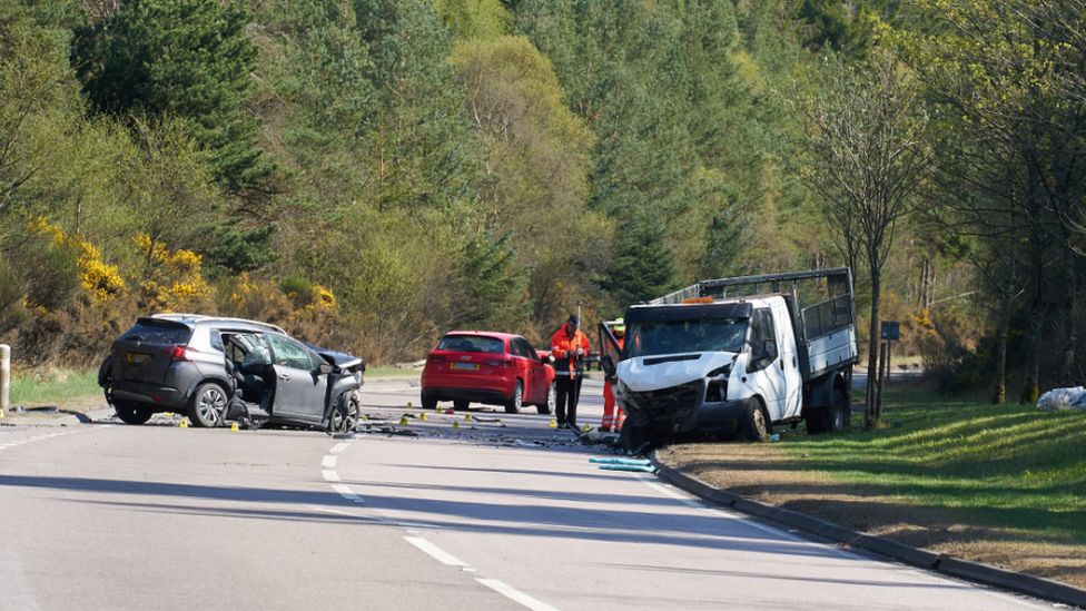 Woman 28 dies after three vehicle crash on A96 in Moray BBC News