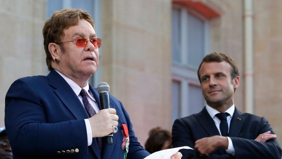 Elton John and Emmanuel Macron