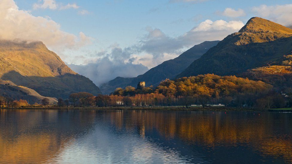 Llyn Padarn and the SSSI fields at Snowdonia National Park