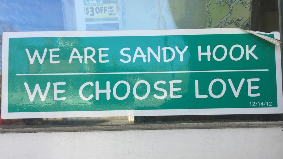 Sticker: "We are Sandy Hook, we choose Love"