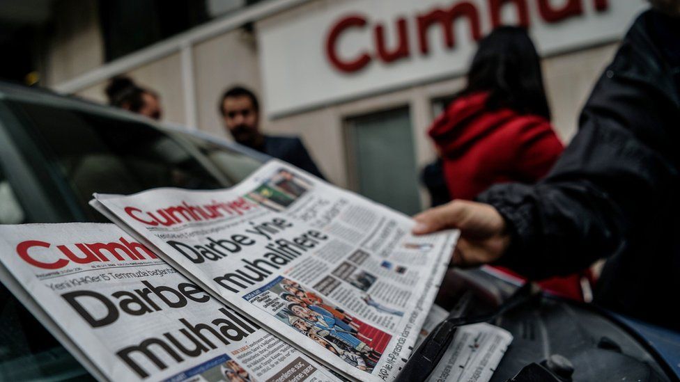 Headline in Cumhuriyet's Monday edition reads "Coup against opposition"
