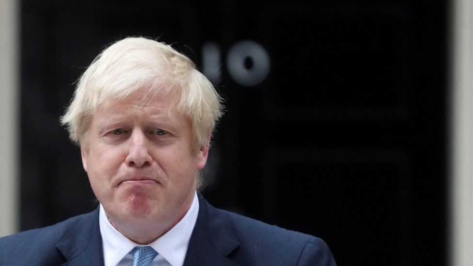Boris Johnson in front of 10 Downing Street