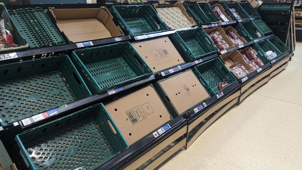 Empty Tesco shelves