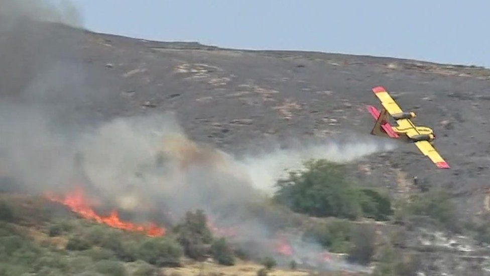 The CL-215 firefighting aircraft before it crashed