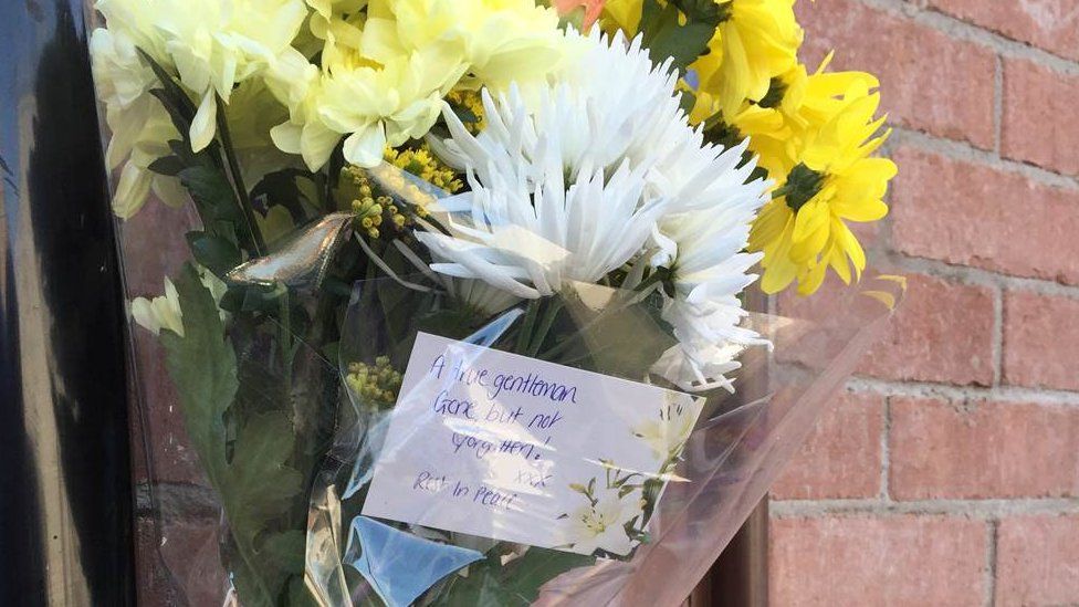 Flowers at the scene of the bombing in east Belfast