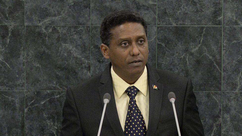 An image of Danny Faure, president of Seychelles