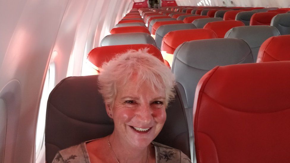 Karon Grieve on empty Jet2 flight