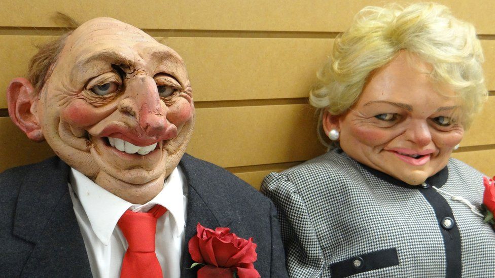 Neil and Glenys Kinnock puppets