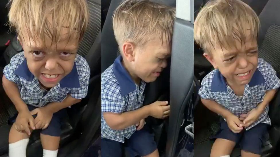Screenshots of Quaden Boyles crying in bullying video