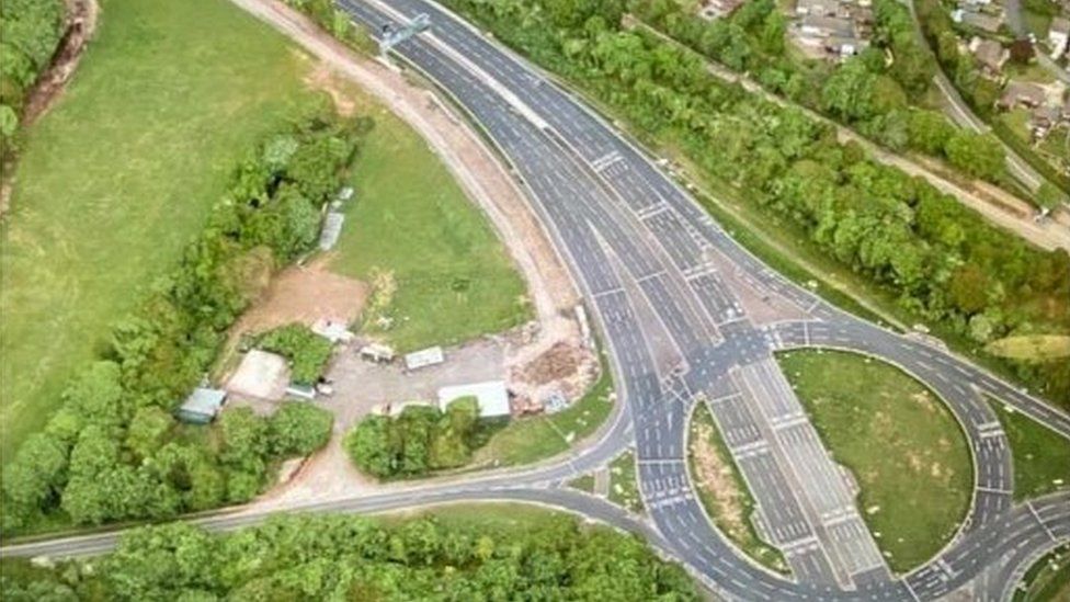 Aerial view of Rocksavage roundabout and proposed site