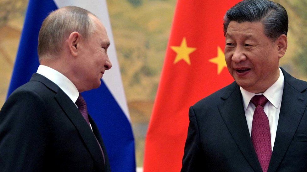 Presidents Putin and Xi in February 2022