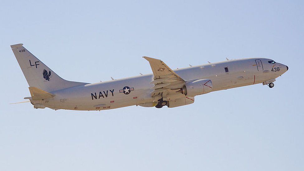 A US Navy Boeing P-8 Poseidon