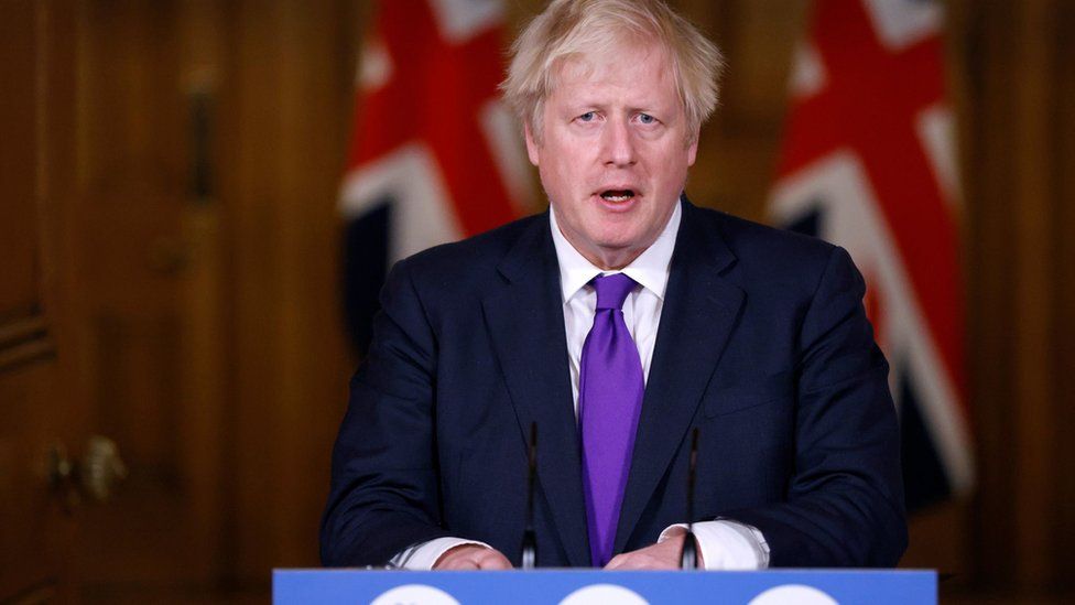 Boris Johnson at the press conference