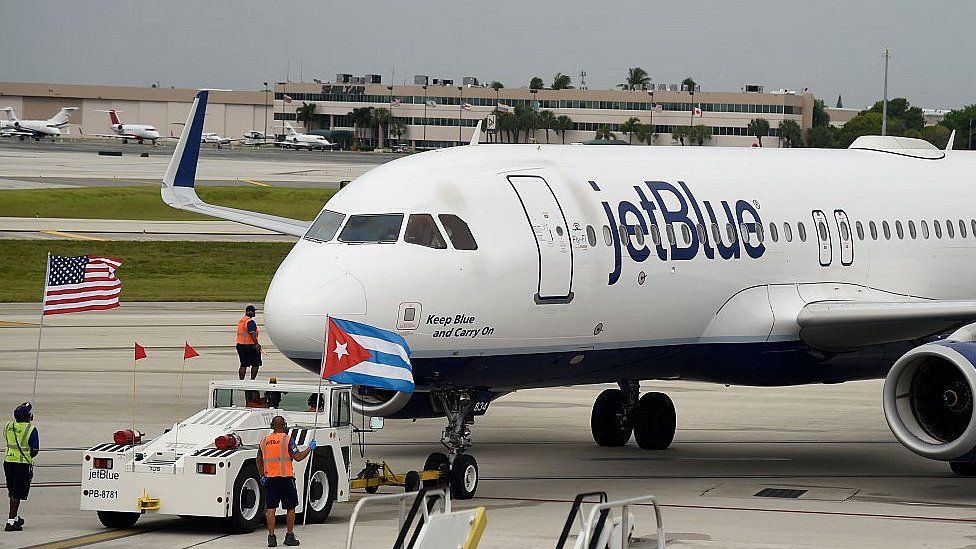 JetBlue Flight 386 departs for Cuba on 31 Aug 16 from Fort Lauderdale, Florida