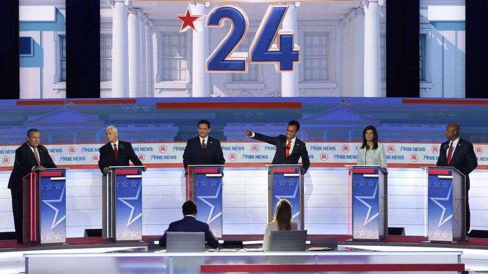 Republican presidential candidates at the first debate