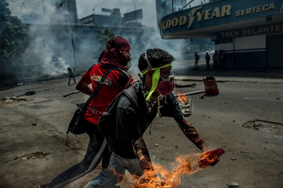 Protesters in Venezuela