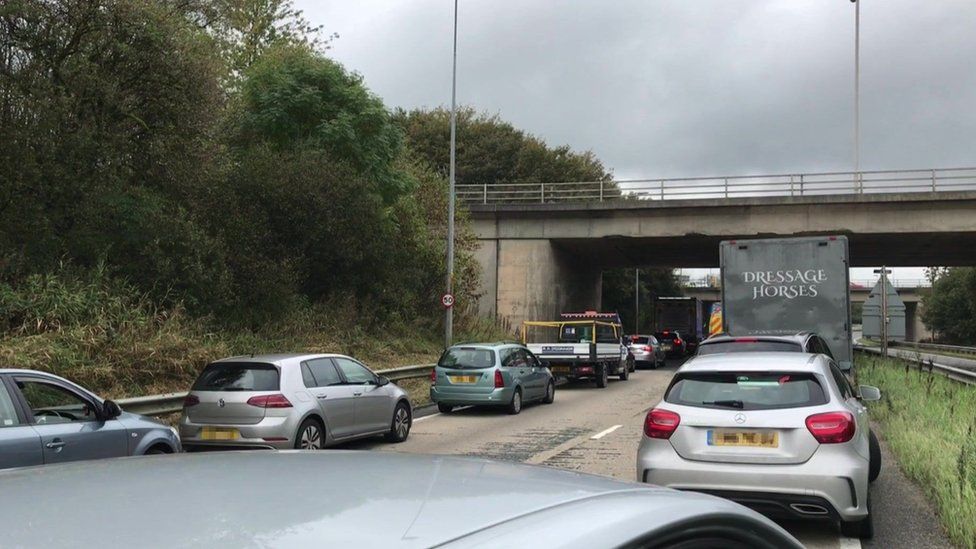 Haslingden A56 closed after woman falls from bridge BBC News