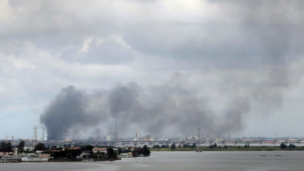 Smoke seen rising over Lagos