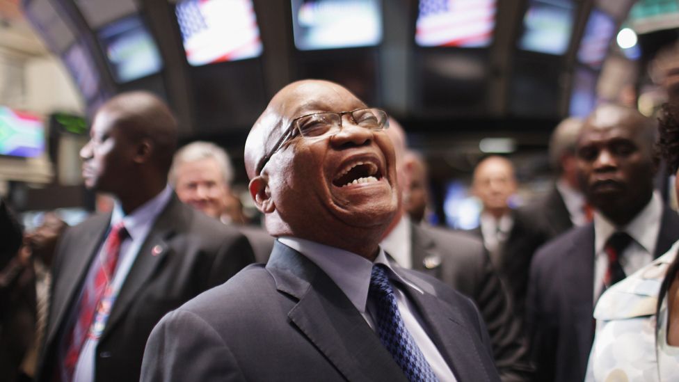 Jacob Zuma, laughing
