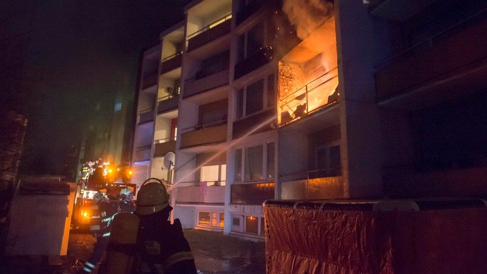 Fire at flats housing asylum seekers in Bad Homburg - February 2017