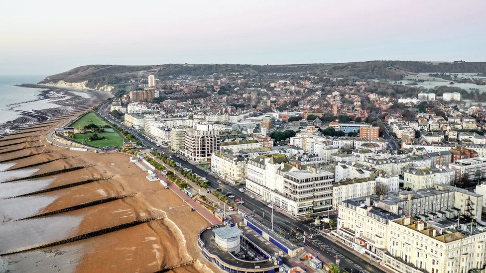 An aerial view of Eastbourne