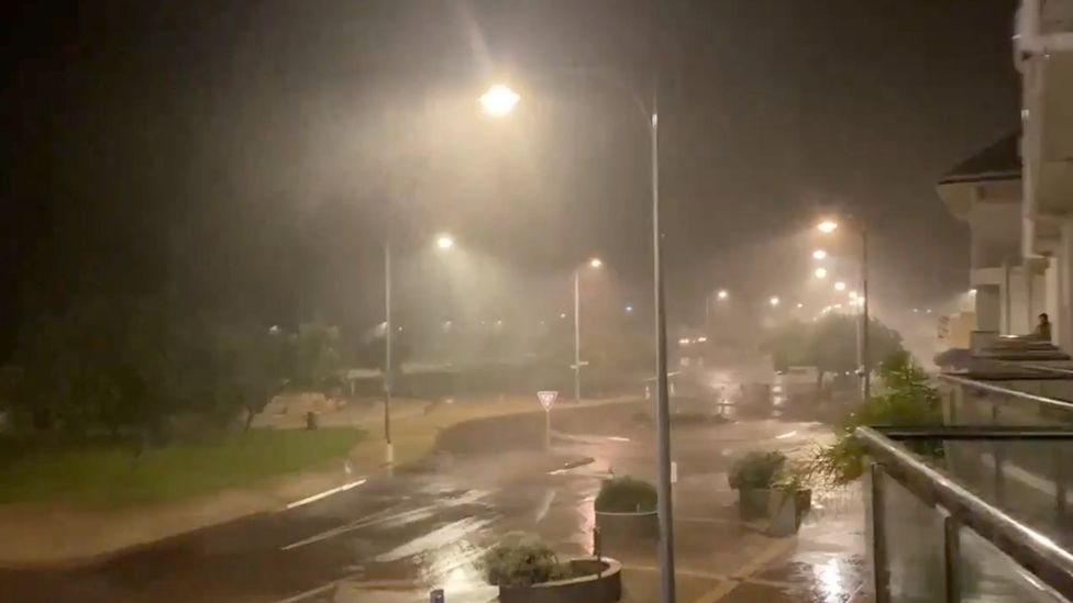 Heavy rain over Geraldton during Cyclone Seroja