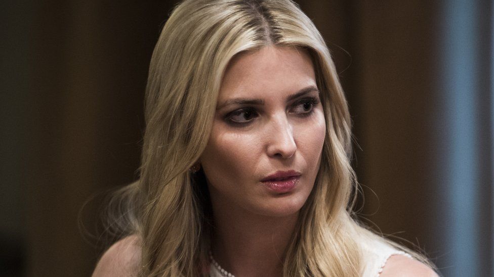 Ivanka Trump listens as her father President Donald Trump speaks during a meeting with members of Congress at the White House in Washington, DC, 17 July 2018