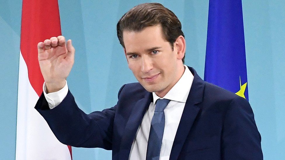 Sebastian Kurz waves to his supporters during the party's electoral evening in Vienna, Austria, 29 September 2019