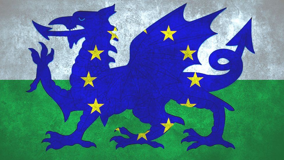 Wales and EU flags graphic