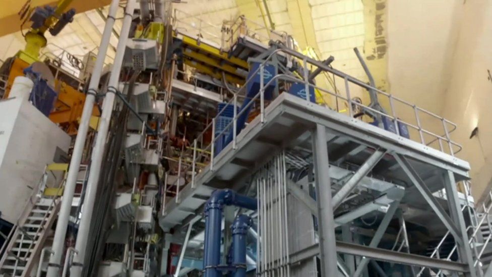 a nuclear fusion structure, consisting of lots of scaffolding-like metal